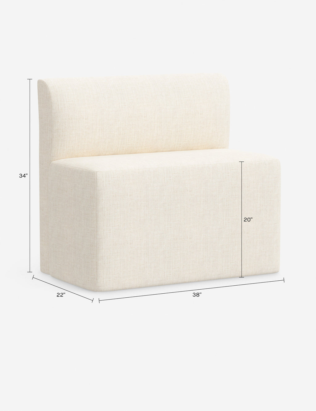 Banquette de salle à manger modulaire Cailin