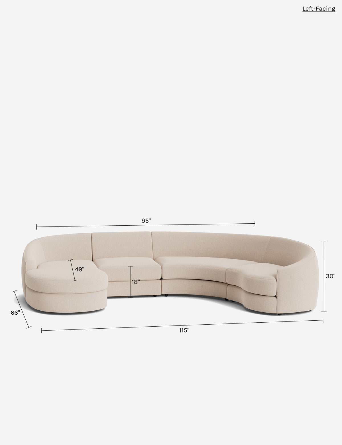 Canapé sectionnel modulable Imada avec méridienne pour salon