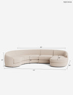 Canapé sectionnel modulable Imada avec méridienne pour salon