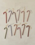 Ornements en tinsel en forme de canne à sucre (lot de 12)