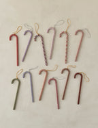 Ornements en tinsel en forme de canne à sucre (lot de 12)