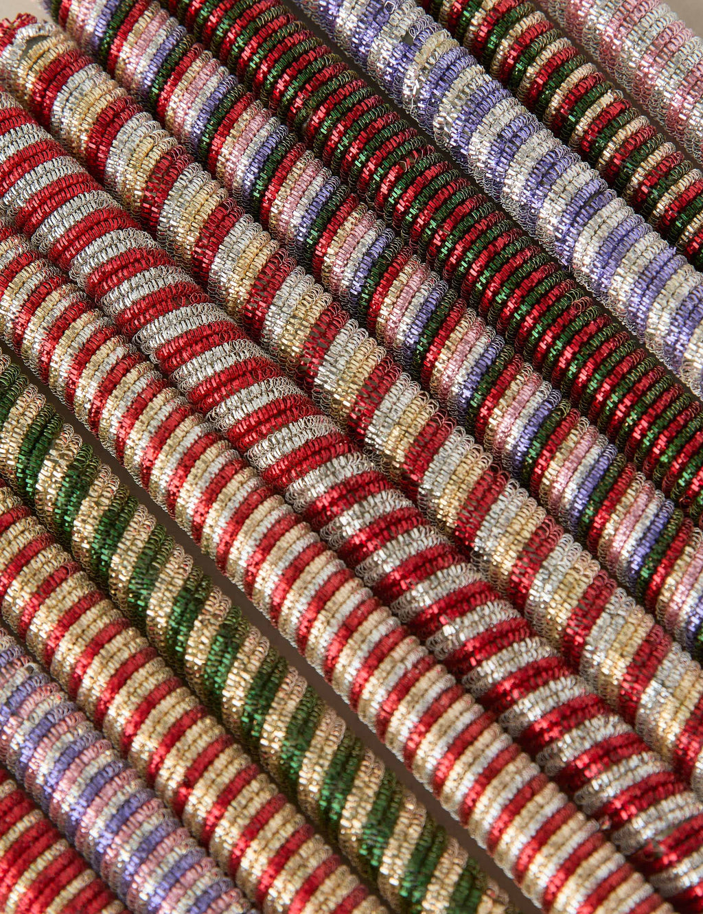 Ornements en tinsel en forme de canne à sucre (lot de 12)