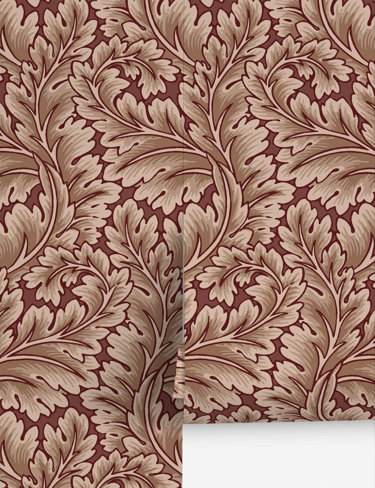 Parkrose Wallpaper, Maroon - Swatch